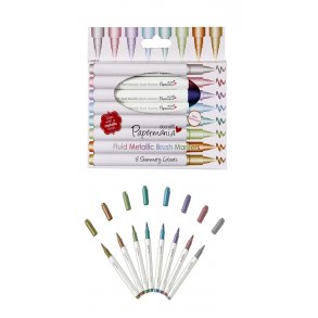 Papermania Fluid Metallic Brush Markers 8stk PMA 8511008