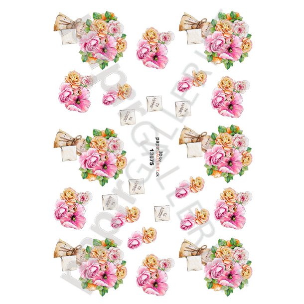 3D Ark Papirgalleriet.dk  Minikort Blomster 13875