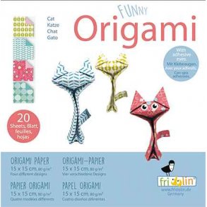 Origami - Foldepapir Funny 15x15 80g Katte 2020124 Svrhedsgrad Hard