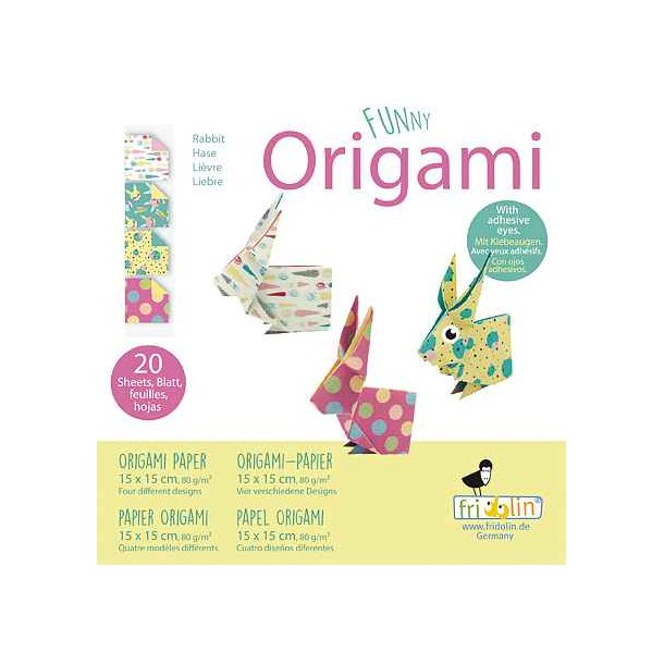 Origami - Foldepapir Funny 15x15 80g Harer 2020129 Svrhedsgrad Normal