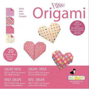 Origami Foldepapir Funny 20,3x20,3 80g Hjerter 2020138 Svrhedsgrad Easy