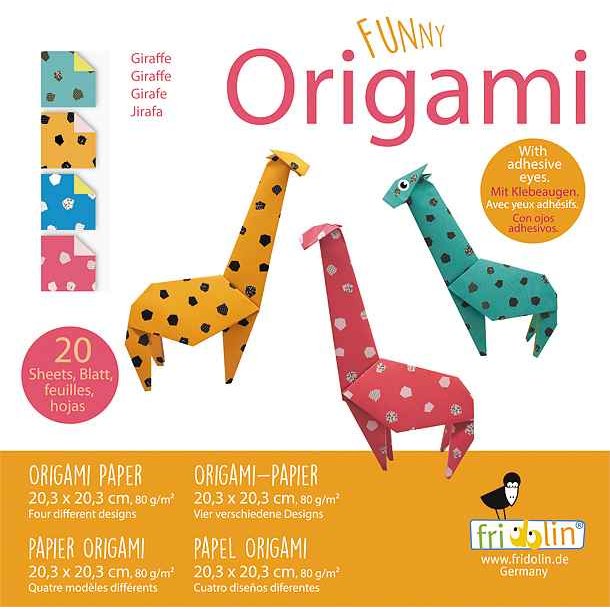 Origami Foldepapir Funny 20,3x20,3cm 80g Giraffer 2020132 Svrhedsgrad Normal