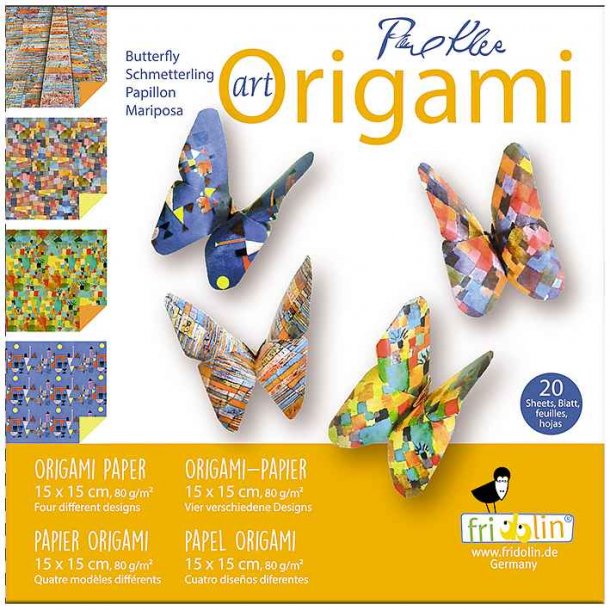 Origami - Foldepapir Art Paul Klee 15x15cm 80g Sommerfugle 2020145 Svrhedsgrad Normal