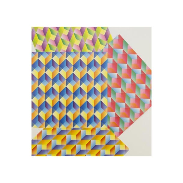 Origami - Foldepapir 15x15cm Cube 36 ark - 4 farver 