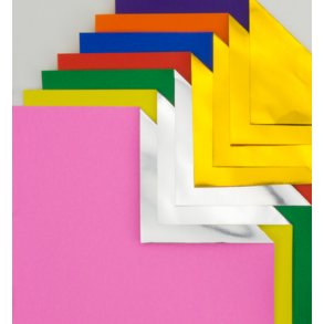 Origami - Foldepapir 15x15cm 2-siddet folie 18 Ark 