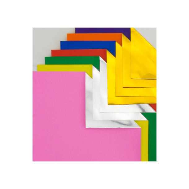 Origami - Foldepapir 15x15cm 2-siddet folie 18 Ark 