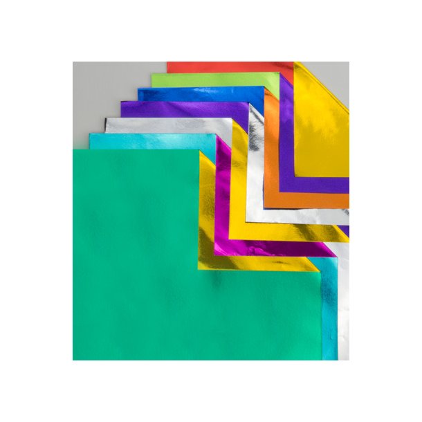 Origami - Foldepapir 15x15cm 2-siddet folie 18 Ark 