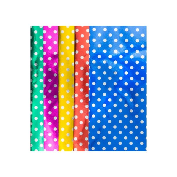 Origami - Foldepapir 15x15cm Metallic Dots 20 Ark - 5 Farver 