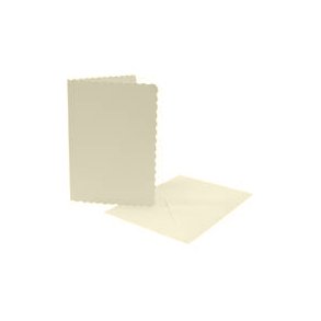 Kort & Kuverter Scalloped 12,7x17,7 cm Creme 50 st - 202012