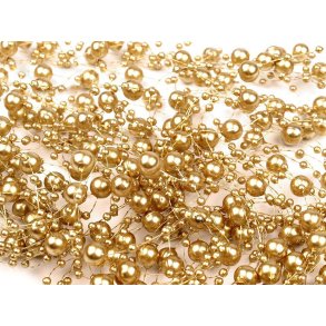 Bordpynt - Dekorations Perlekder 12x1,3m Guld Farvet 