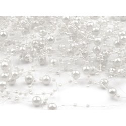 Bordpynt - Dekorations Perlekder 12x1,3m Hvid 2020399