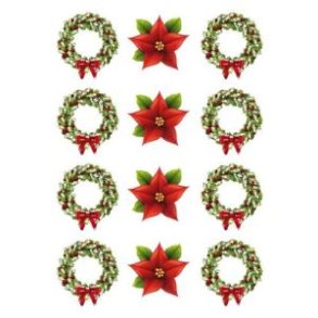 Stickers Glimmer Julestickers Grankrans Med Sljfe & Julestjerne