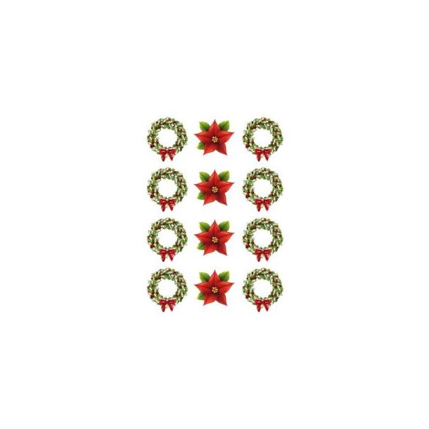 Stickers Glimmer Julestickers Grankrans Med Sljfe &amp; Julestjerne