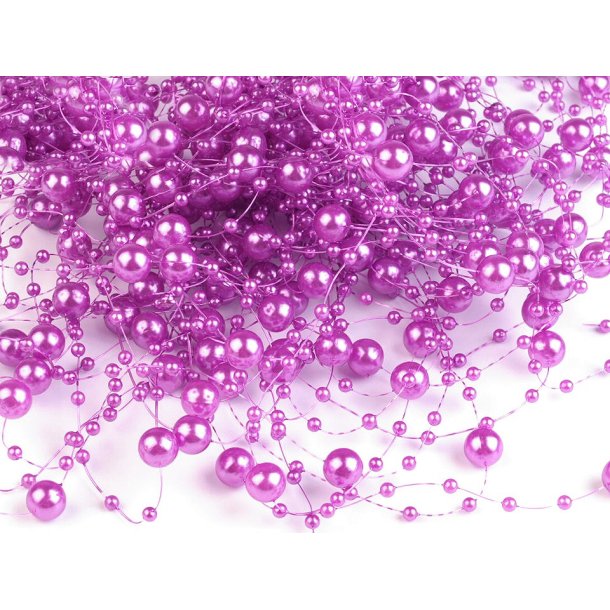 Bordpynt - Dekorations Perlekder 12x1,3m Lilla