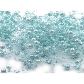 Bordpynt - Dekorations Perlekder 12x1,3m Lysebl 