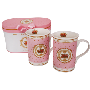 Krus Gavest 2 Stk  Dansk Royal Monarki - Danish Royal Monarchy Pink