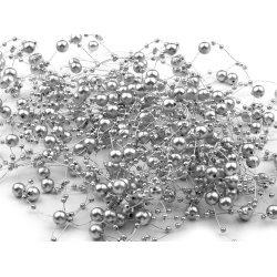 Bordpynt - Dekorations Perlekder 12x1,3m Slv Farvet 