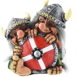 Figur Vinkingetrolde Med Danmarks Skjold 9cm