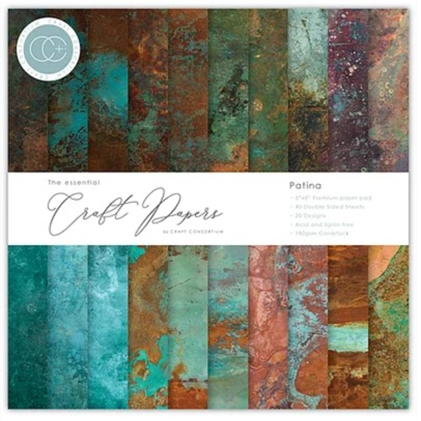 Craft Consortium Essential Craft Papers 6x6 Inch Paper Pad Patina CCEPAD017B