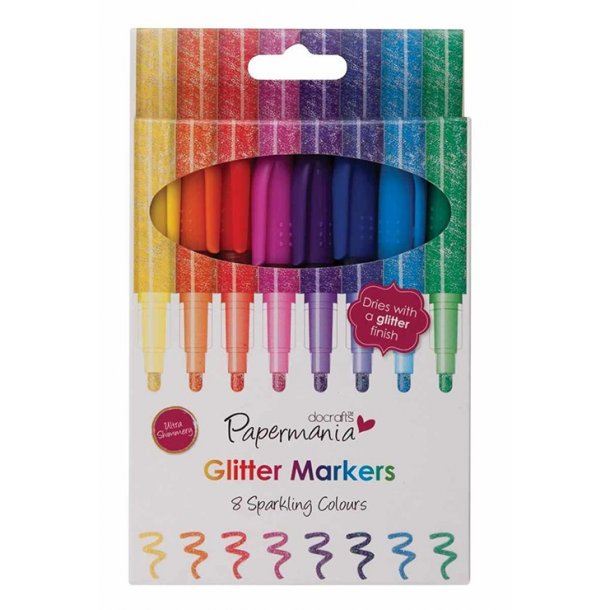 Papermania Glitter Markers 8stk 