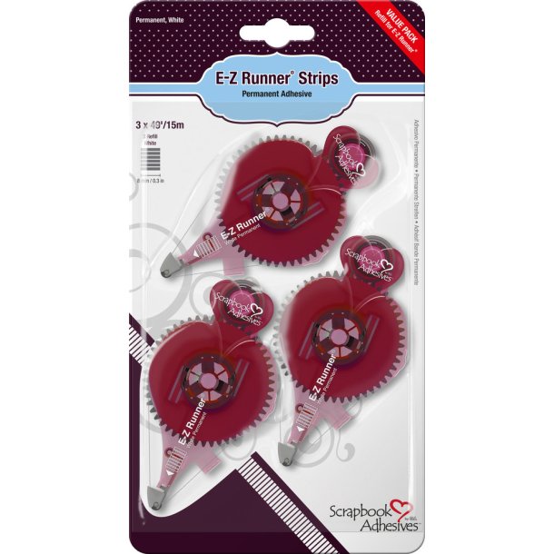 3L Scrapbook Adhesives E-Z Runner - Permanent Strips Refil 3 Stk - 01232