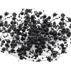 Bordpynt - Dekorations Perlekder 12x1,3m Sort 