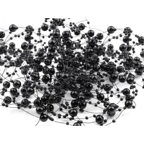 Bordpynt - Dekorations Perlekder 12x1,3m Sort 