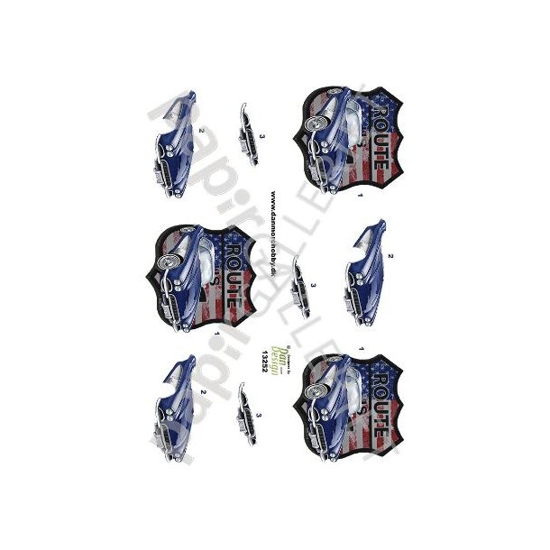 3D Ark Dan-Design Retro Bil Route66 13252