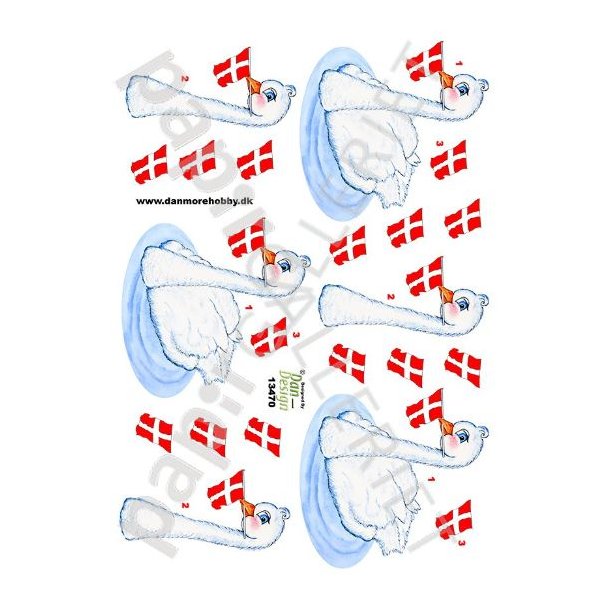 3D Ark Dan-Design Svane med Flag 13470