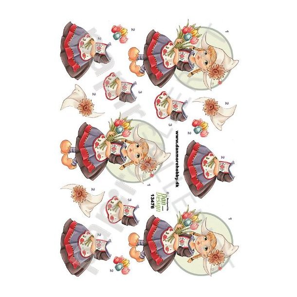 3D Ark Dan-Design Blomsterpige 13476