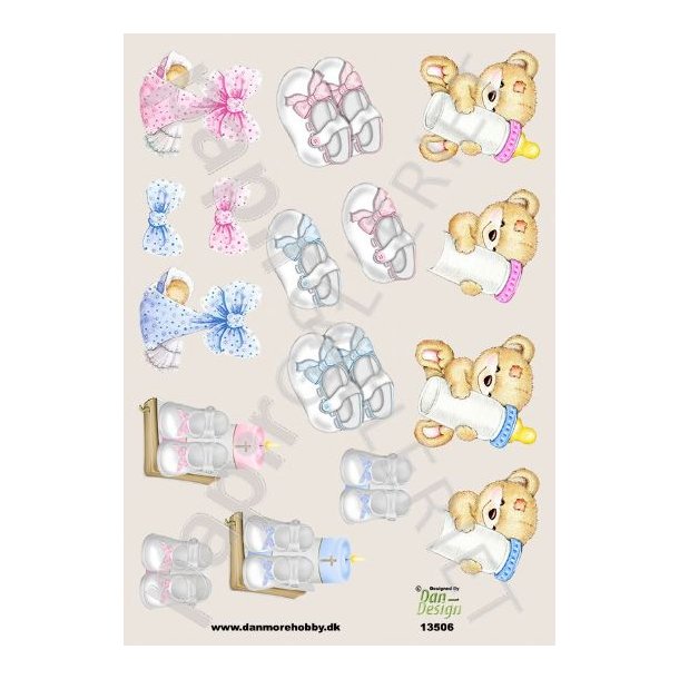 3D Ark Dan-Design Minikort Baby - Barnedb - BabyShower 13506