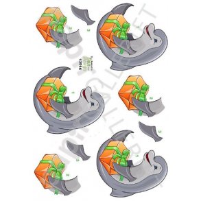 3D Ark Dan-Design Delfin med gave 13514