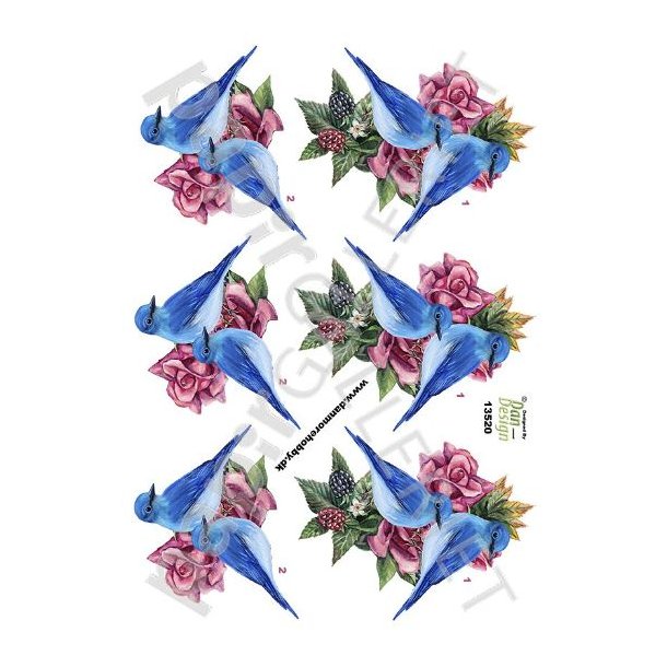 3D Ark Dan-Design BlomsterFugl 13520