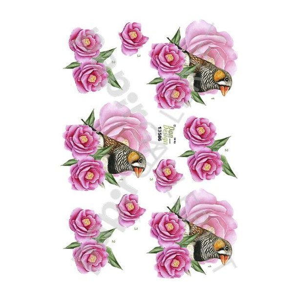 3D Ark Dan-Design BlomsterFugl 13586