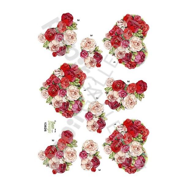 3D Ark Dan-Design BlomsterHjerte 13626