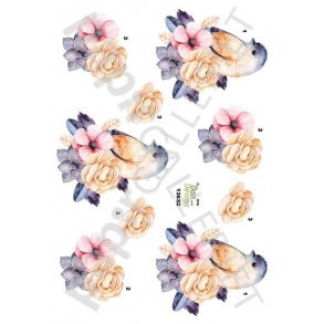 3D Ark Dan-Design BlomsterFugl 13632