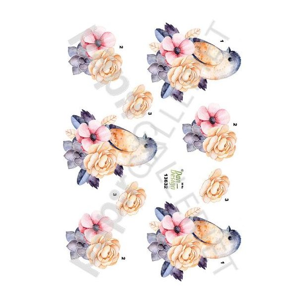 3D Ark Dan-Design BlomsterFugl 13632