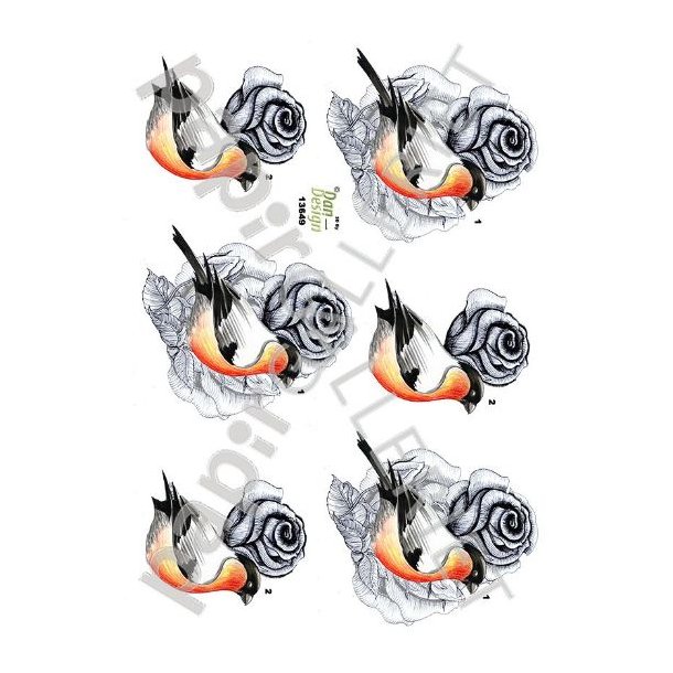 3D Ark Dan-Design Blomster Fugl 13649