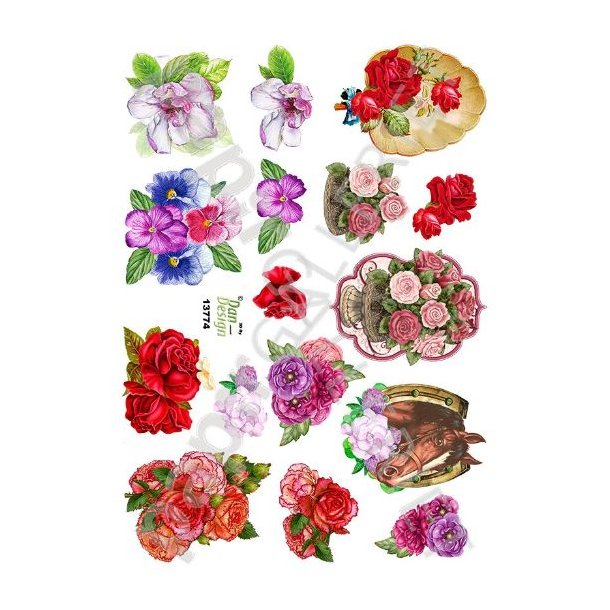 3D Ark Dan-Design Minikort - Blomster 13774