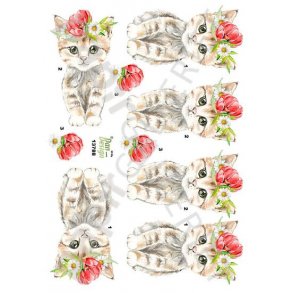 3D Ark Dan-Design Kat - Blomster 13788