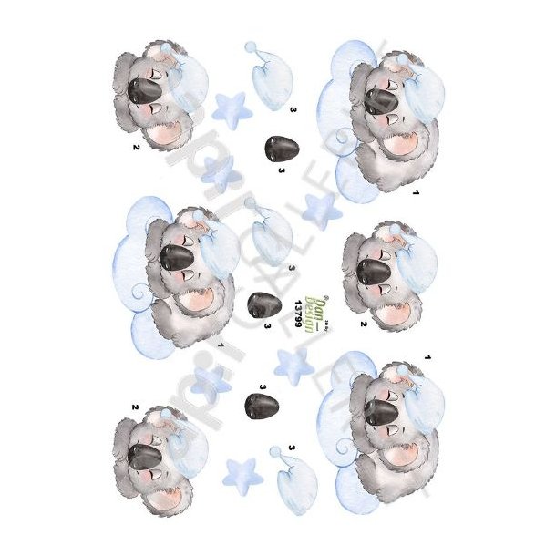 3D Ark Dan-Design Baby - Barnedb - BabyShower Bl Koalabjrn 13799