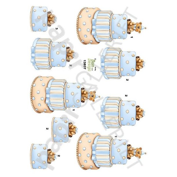 3D Ark - Dan-Design Baby - Barnedb - BabyShower - Lysebl  13807