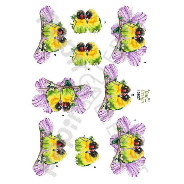 3D Ark Dan-Design Fugle &amp; Blomster - 13827