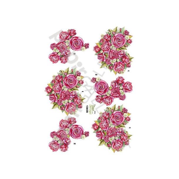 3D Ark Dan-Design - Blomster - Roser - Hjerte - 13836