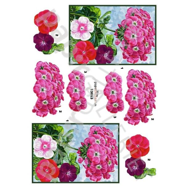 3D Ark Papirgalleriet.dk Blomster 13863