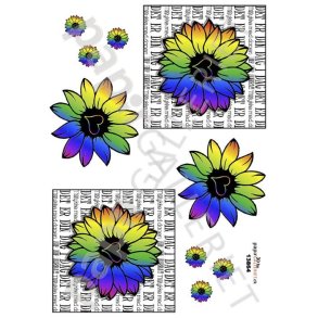 3D Ark Papirgalleriet.dk Regnbue Blomst 13864