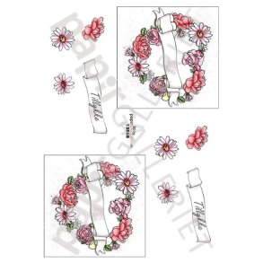 3D Ark Papirgalleriet.dk Hjerte Blomst 13865