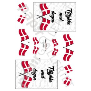 3D Ark Papirgalleriet.dk Dannebrog Flag & Tillykke Med Dagen 13867