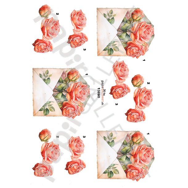 3D By Papirgalleriet.dk - Roser - 13890