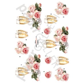 3D By Papirgalleriet.dk - Champagne & Roser - 13894